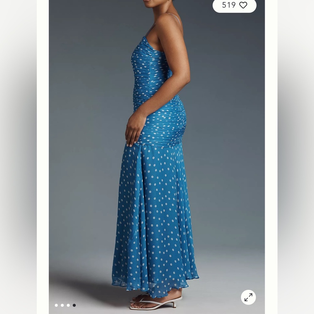 NWT RIXO STRAPLESS DROP-WAIST MAXI DRESS/ US6/ Color Blue - Picture 3 of 5